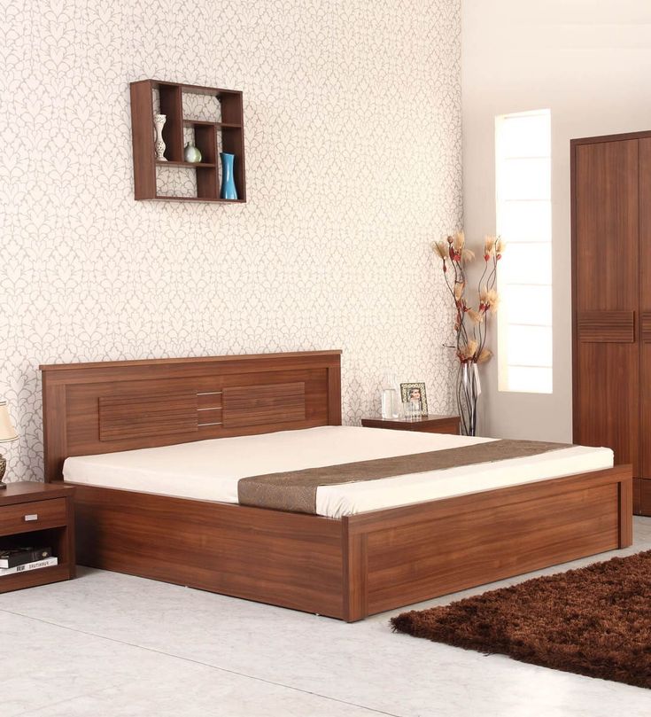 Ciara Queen Size Bed with Storage – Rigato Walnut Finish