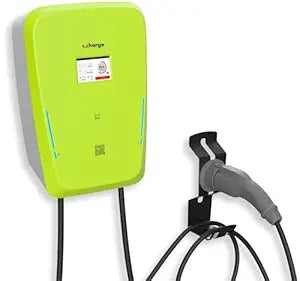 SCharge AC Type 2 EV Charger |7.4 kW | Colour LCD Touch Screen Display | Single Gun | Simple Plug-n-Play Installation | Wall-Mounted | 100% Designed & Made in India | (A1.701.D)