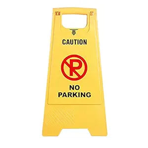 Amigos Store™ NO Parking Caution Sign Board | ABS-Plastic Caution Standing Board 