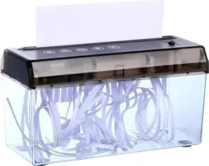 Inditradition Battery & USB Operated A4 Paper Shredder Machine, Compact with Strong Steel Blades, Strip Cut