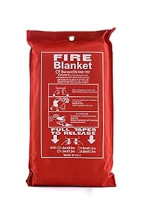 Safety fire Blanket Emergency (1 x 2 m) Survival Fiberglass, Flame Retardant, Protection Fire Blanket Shelter Safety Cover for The Kitchen, Fireplace, Grill, Car, Camping