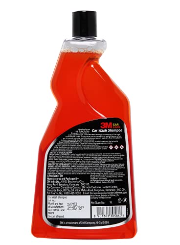 3M Car wash Shampoo (1 Litre) | High Foam for Deep Cleaning | Remove Tough Dirt | Safe on Paint | pH Neutral