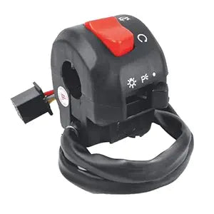 SW-0666T Handle BAR Switch- Right Side (Kick Start) - with Light & Engine Kill Switch - 6 PIN Black Female Coupler for-Royal Enfield-Bullet Electra 350 CC (Drum)