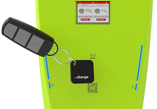 SCharge AC Type 2 EV Charger |7.4 kW | Colour LCD Touch Screen Display | Single Gun | Simple Plug-n-Play Installation | Wall-Mounted | 100% Designed & Made in India | (A1.701.D)