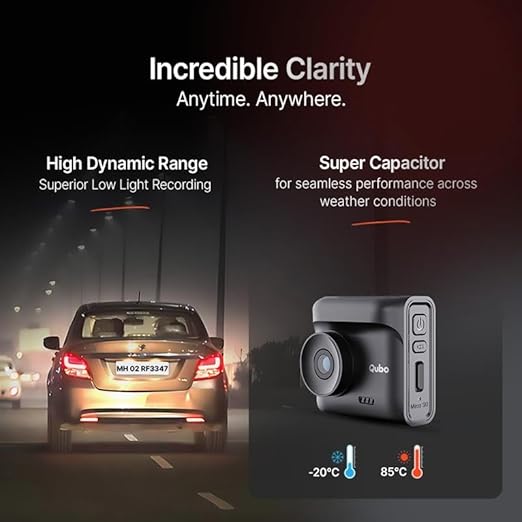 Car Dash Cam Pro 2.7K by Hero Group, HDR Dual Channel, Made in India, 2.7K 5MP Front QHD+ 2MP Rear FHD, 140° View, 2" LCD Display, GPS Log, Supports Up to 1 TB SD Card