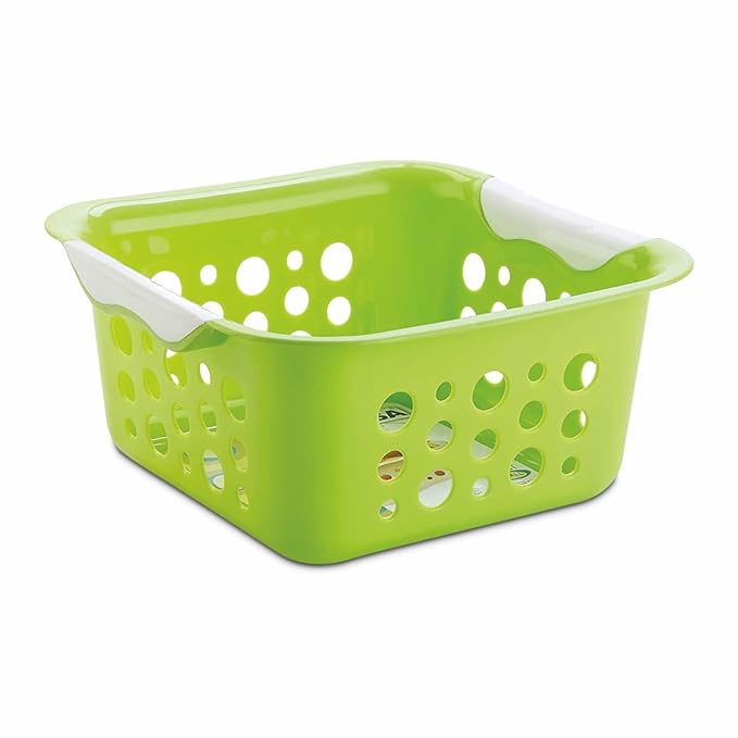 Nayasa Spotty Fruit Basket Set of 2 | Small | Fruit Basket For Kitchen | Plastic Tokri For Vegetables | Plastic Baskets For Vegetables | No. 1 | Green