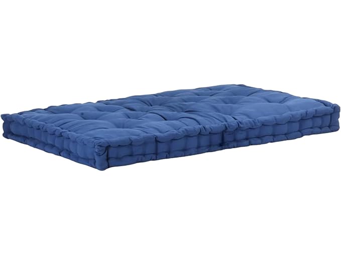 ATOOTFUSION Cotton Box Mattress, 5-Inch Thick, Soft Foldable Floor Mattress Medium Firm, Single Bed Size 72x30X5 Inches (Navy Blue)