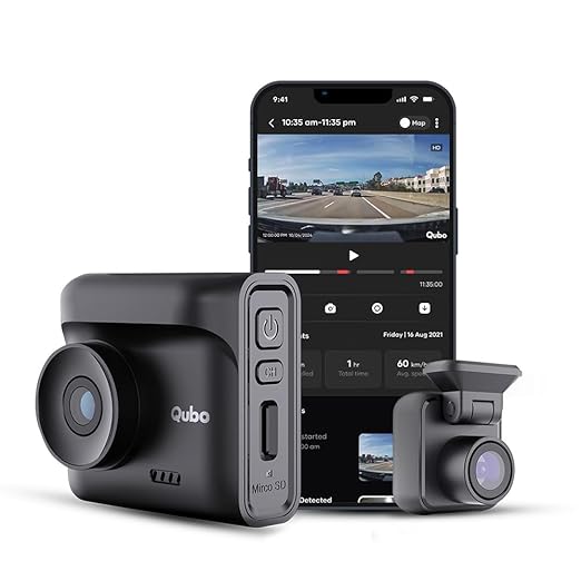 Car Dash Cam Pro 2.7K by Hero Group, HDR Dual Channel, Made in India, 2.7K 5MP Front QHD+ 2MP Rear FHD, 140° View, 2" LCD Display, GPS Log, Supports Up to 1 TB SD Card
