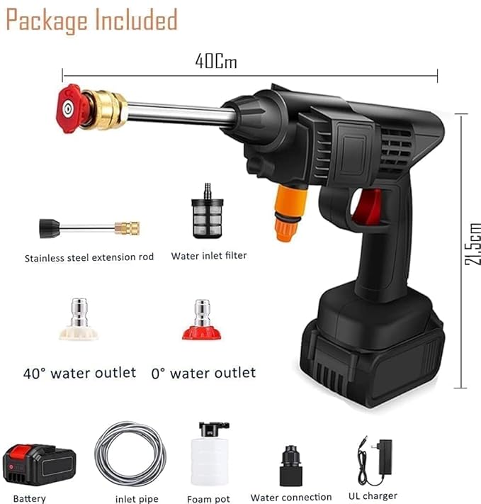 Flexi Madhav (Double_Battery) Cordless Portable Wireless Pressure Washer Gun 48V 12000mah High Pressure Water Gun for Car Wash