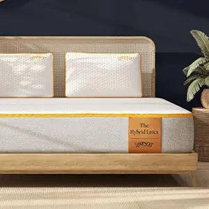 SleepyCat Latex Mattress | 10 Years Warranty | Firm, Orthopedic 6-inch Hybrid Bed Mattress with Pinhole Tech Latex & Memory Foam Layers | 5-Zone Support and Bamboo Cover(Queen Size, 75x60x6inches)