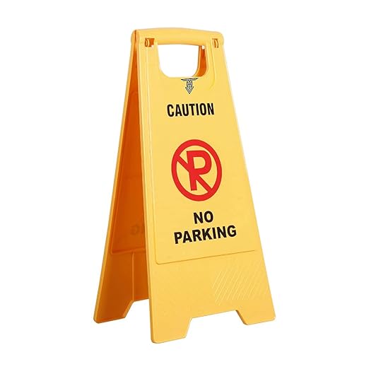 Amigos Store™ NO Parking Caution Sign Board | ABS-Plastic Caution Standing Board 