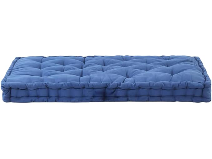 ATOOTFUSION Cotton Box Mattress, 5-Inch Thick, Soft Foldable Floor Mattress Medium Firm, Single Bed Size 72x30X5 Inches (Navy Blue)