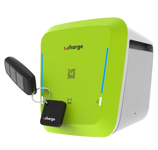 SCharge Smart EV Charger Socket 3.7 kW AC (Model - S1) for Electric Vehicles,Simultaneous Charging of 2 E Vehicles,Simple Plug-n-Charge Installation,Safe Secure Seamless EV Charging