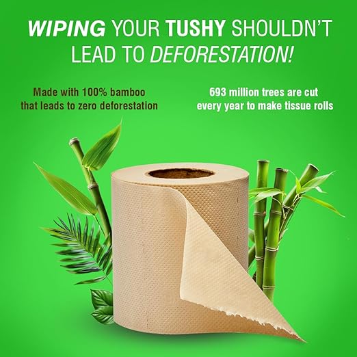 Beco Toilet Tissue Rolls | 3-ply, 1920 Pulls (160 x 12 Rolls) | Tissue Paper Roll, Toilet Paper Roll - Eco Friendly, Soft & Highly Absorbent, 100% Natural Bamboo, Chemical-Free, Hypoallergenic