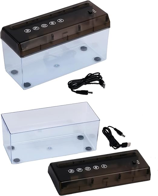Inditradition Battery & USB Operated A4 Paper Shredder Machine, Compact with Strong Steel Blades, Strip Cut