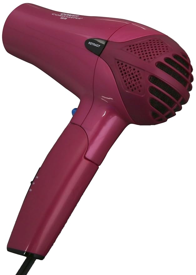 1875 Watt Cord Keeper 2-in-1 Styler/Hair Dryer with Folding Handle; Pink
