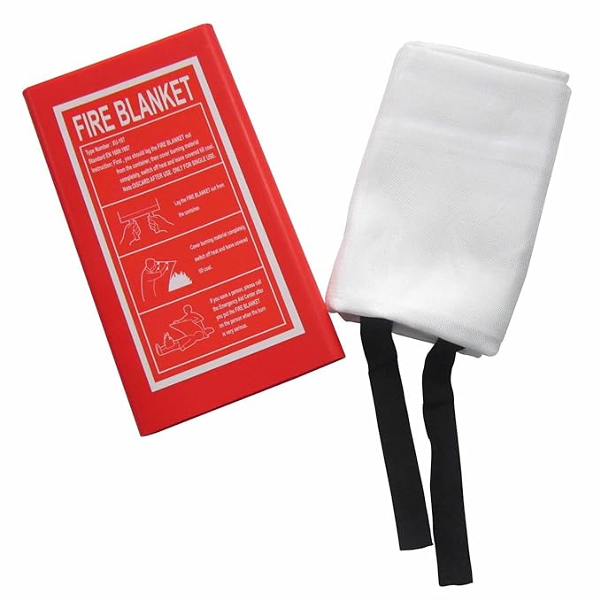 SAFEYURA Fiberglass Fire Blankets Flame Retardant Fireproof Survival Safety Kitchen, Fireplace, Car, Office, Warehouse,