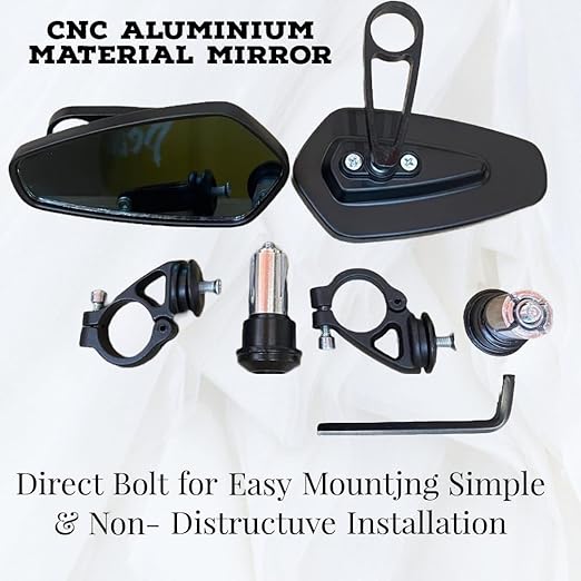 Alloy Stylish Design 2-Verson Mirror for Motorbike Rearview Side Handle Bar End Mirrors For All Universal Bikes