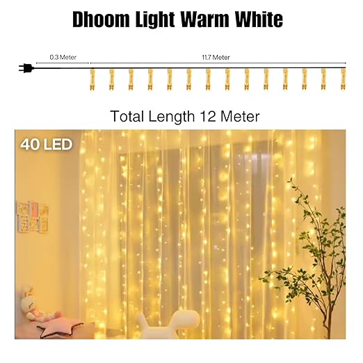 LED String Lights - 12 Meter Fairy Lights with Full View Light 42 LED Bulb - Waterproof & Flexible Copper LED Serial String Lights