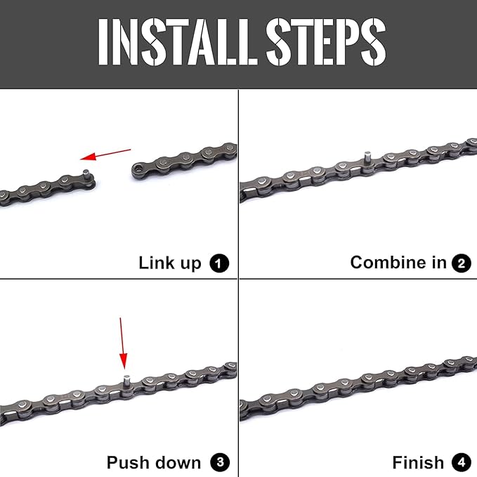 Cycle Chain - 116 Link 1/2x3x32 Inch Long Chain for All Cycles | Special Steel for Road, Mountain, Racing Cycling