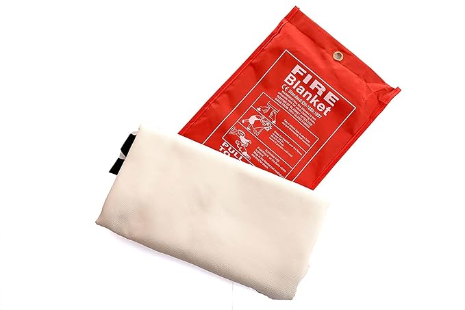 Safety fire Blanket Emergency (1 x 2 m) Survival Fiberglass, Flame Retardant, Protection Fire Blanket Shelter Safety Cover for The Kitchen, Fireplace, Grill, Car, Camping