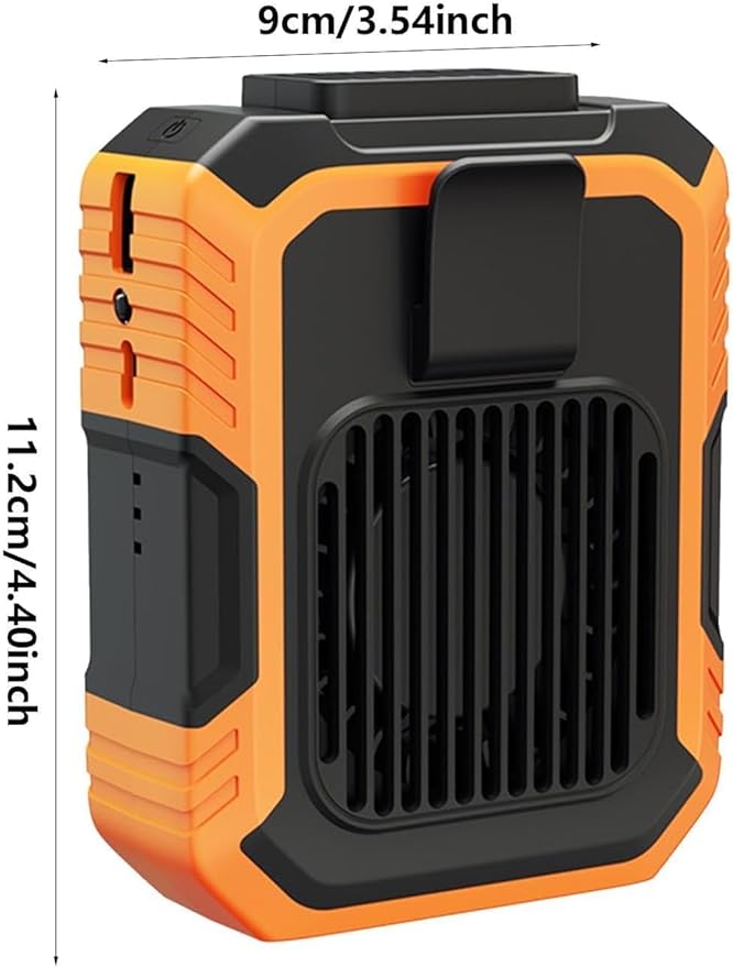 Portable Waist Fan with Clip & Power Bank Function | 4000mAh Rechargeable Battery, 3 Speeds, Flashlight | Cooling Fan for Travel, Running, Camping | Wearable Belt/Neck USB Fan for Outdoor