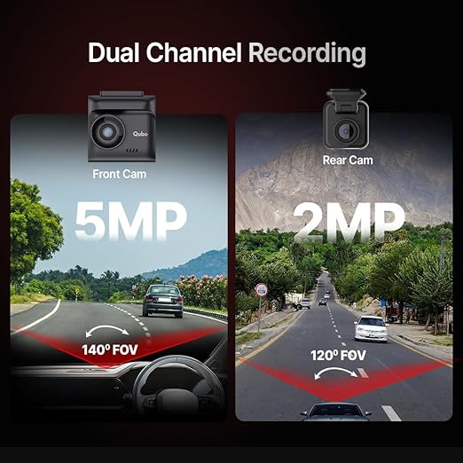 Car Dash Cam Pro 2.7K by Hero Group, HDR Dual Channel, Made in India, 2.7K 5MP Front QHD+ 2MP Rear FHD, 140° View, 2" LCD Display, GPS Log, Supports Up to 1 TB SD Card