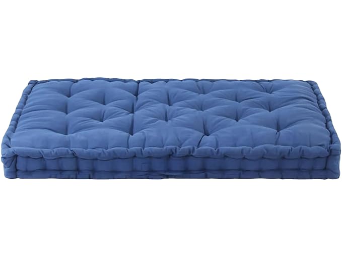 ATOOTFUSION Cotton Box Mattress, 5-Inch Thick, Soft Foldable Floor Mattress Medium Firm, Single Bed Size 72x30X5 Inches (Navy Blue)