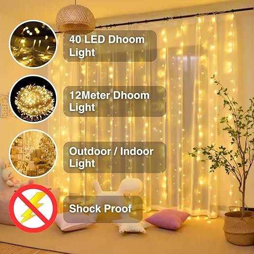 LED String Lights - 12 Meter Fairy Lights with Full View Light 42 LED Bulb - Waterproof & Flexible Copper LED Serial String Lights
