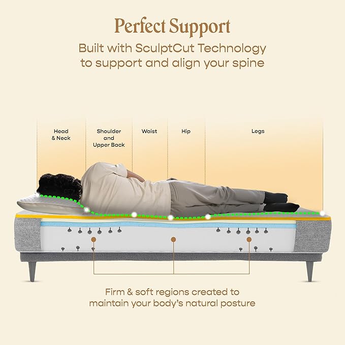 SleepyCat Latex Mattress | 10 Years Warranty | Firm, Orthopedic 6-inch Hybrid Bed Mattress with Pinhole Tech Latex & Memory Foam Layers | 5-Zone Support and Bamboo Cover(Queen Size, 75x60x6inches)