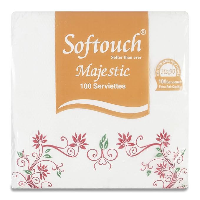 Softouch Tissue Paper Napkins 100 pcs. Each- Set of 3 (Multicolour)