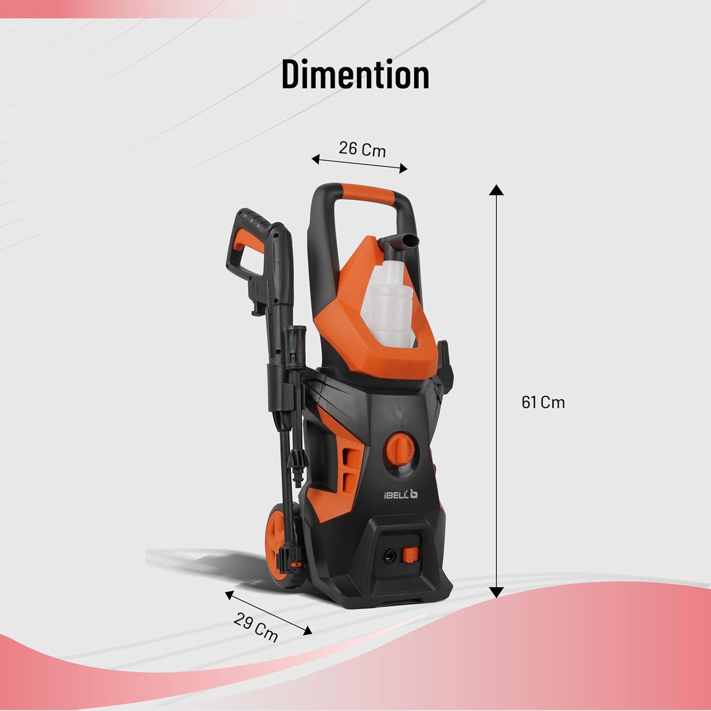 High Pressure Washer, 1800W Motor, 140 Bar Car Washer High Pressure Gun, 7.8 L/Min Flow, 5M Hose, Turbo Nozzle, Portable Pressure Washer for Car, Bike, Home & Outdoor Cleaning