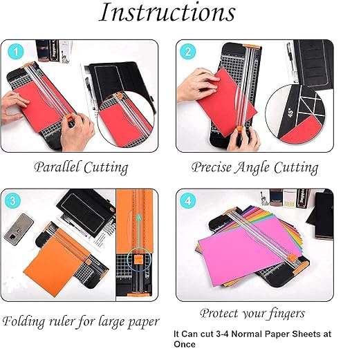3A Featuretail Paper Cutter, A4 Paper Trimmer 12 inch Cut with Automatic Hand Safeguard and Side Ruler for Scrapbooking