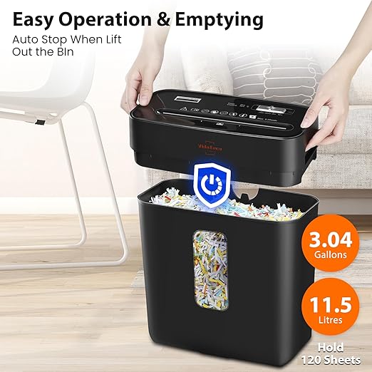 VidaTeco Cross-Cut Shredder, Heavy Duty 6 Sheet Shreds Paper/Card/Staple/Clip Paper Shredder for Home Office