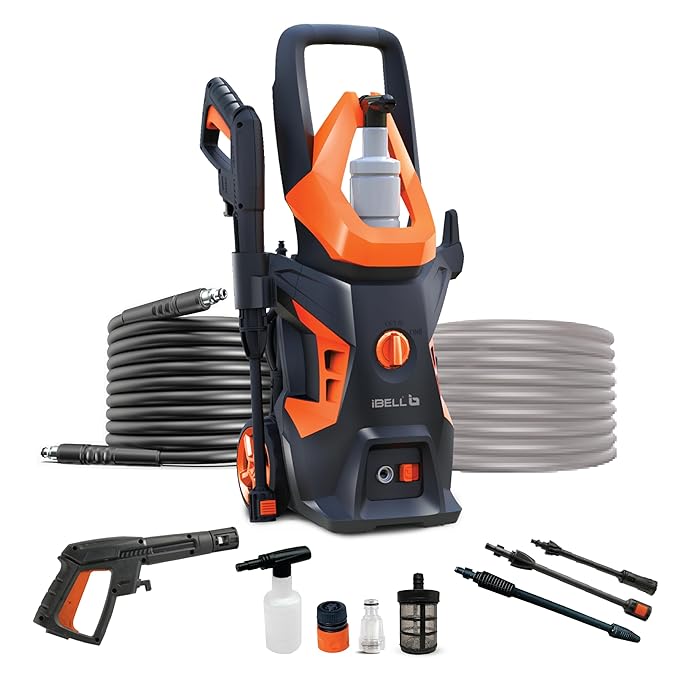 High Pressure Washer, 1800W Motor, 140 Bar Car Washer High Pressure Gun, 7.8 L/Min Flow, 5M Hose, Turbo Nozzle, Portable Pressure Washer for Car, Bike, Home & Outdoor Cleaning