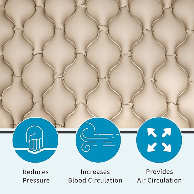 Medical Air Bed With Pump Anti Decubitus Anti Bedsore Hospital Air Bed Mattress With Compressor Alternating Pressure System Fits Standard Hospital Bed - For Elderly, Seniors, Bedridden Patients