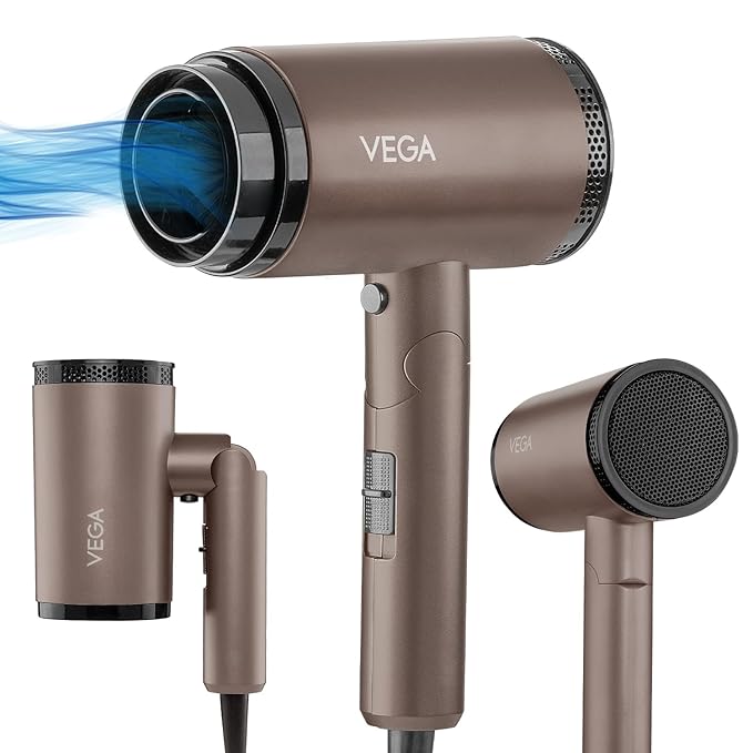 Dry-Up 2000W Hair Dryer for Men & Women with 3 Heat & 1 Speed Setting & Cool Shot Button, Blow Dryer for Women, Foldable Hair Dryer with Over Heat Cut-out, Effortless Hair Style, Brown