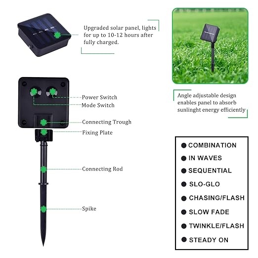 DAYLIGHTIR 2 Pack Total 200 LED Solar Powered Copper Wire String Lights Outdoor