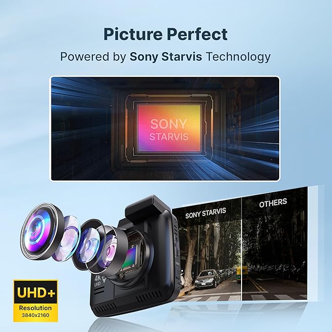 3.0 4K UHD 8MP Dash Camera for Car Front and Rear| Sony STARVIS IMX335 Sensor| GPS Logger & ADAS| 170° Wide Night Vision Dash cam for Car|G-Sensor| Loop Recorder| 512GB (2025 Model)