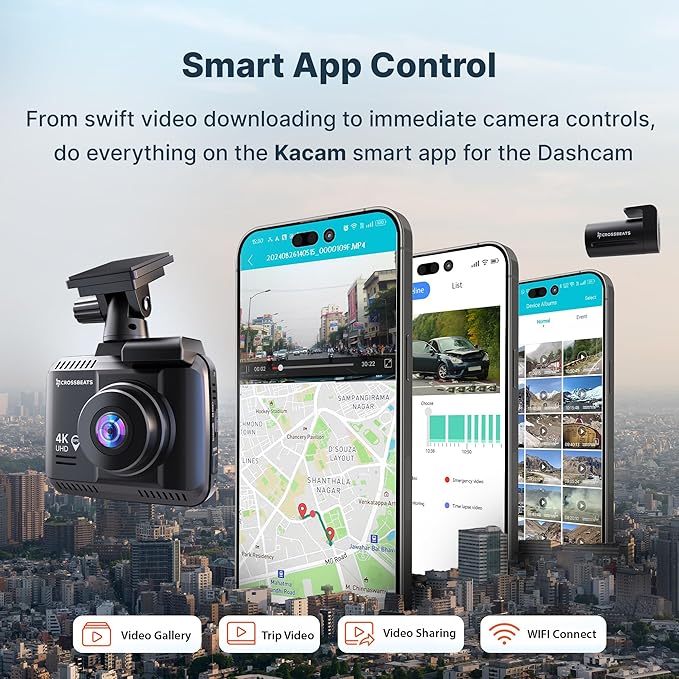 3.0 4K UHD 8MP Dash Camera for Car Front and Rear| Sony STARVIS IMX335 Sensor| GPS Logger & ADAS| 170° Wide Night Vision Dash cam for Car|G-Sensor| Loop Recorder| 512GB (2025 Model)