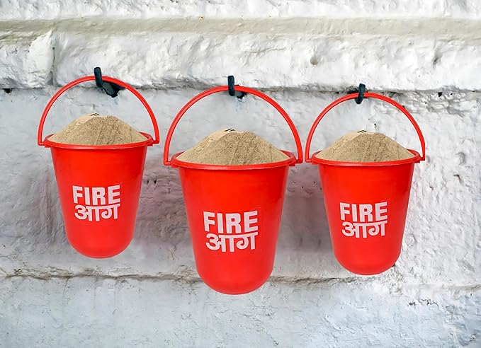 Safety Fire Bucket 9 Litre Polycarbonate Fire Safety Bucket for Fireplace Burning Wood Indoor Outdoor Ashes Carrier Container