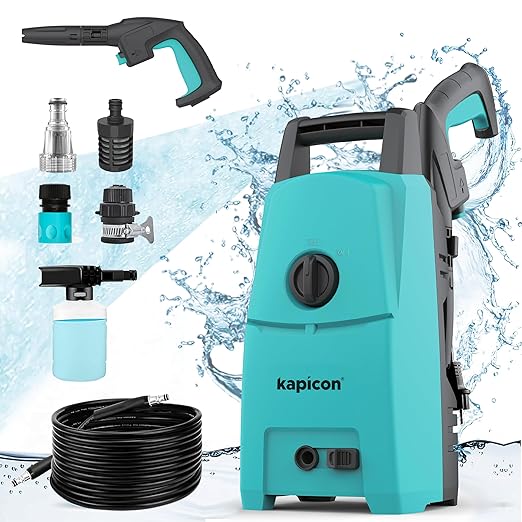 Kapicon KP-20 Portable High Pressure Car Washer Machine for Washing Car, Bike, Vehicle, 1800 Watts Motor, 145-150 Bars, 300 L/H Flow Rate (Updated Model)