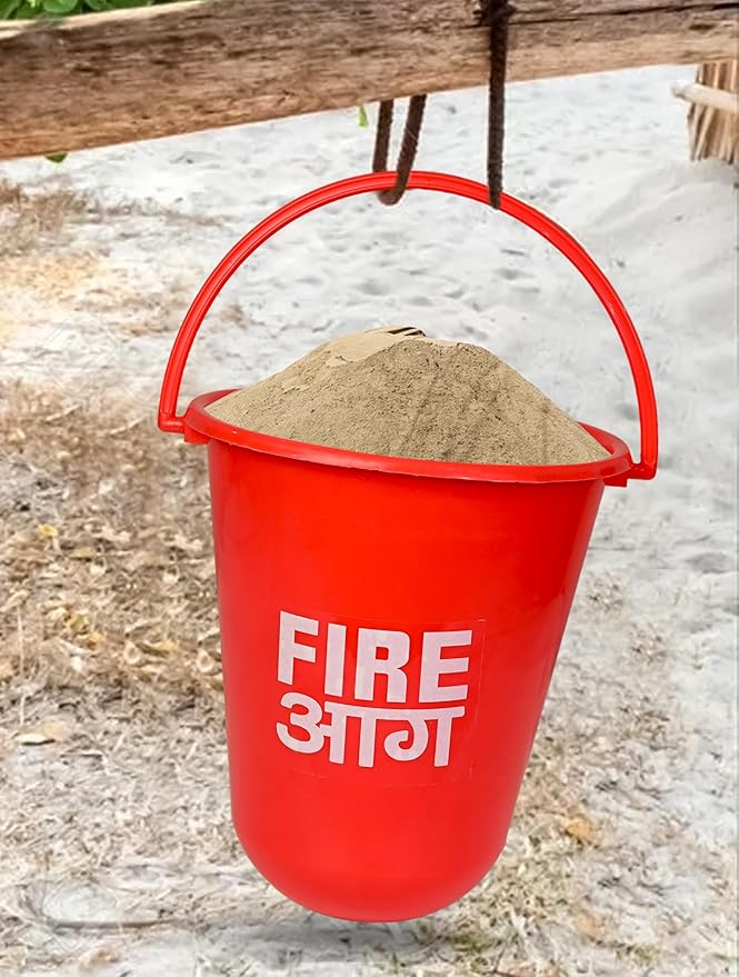 Safety Fire Bucket 9 Litre Polycarbonate Fire Safety Bucket for Fireplace Burning Wood Indoor Outdoor Ashes Carrier Container