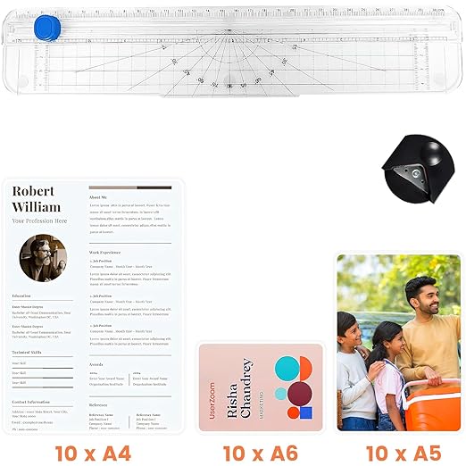 VidaTeco Laminator, Portable A4 Thermal Laminating Machine with Hot and Cold Settings, Quick Warm-up and No Bubbles with 30 Laminator Pouches, 1 Corner Rounder,1 Paper Cutter, for School/Home/Offices