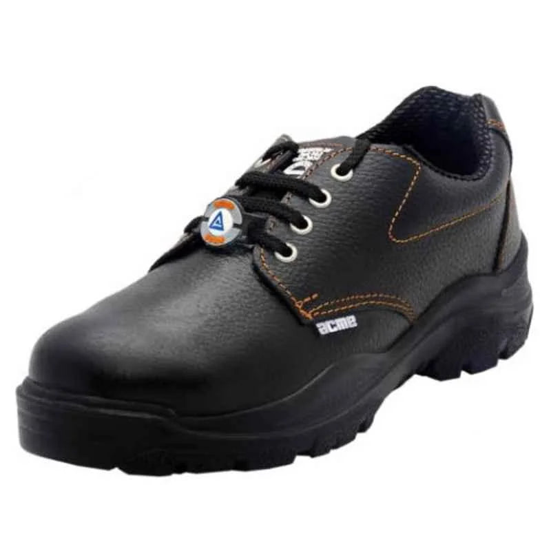 Acme Alloy Ssteele Leather Low Ankle Steel Toe Black Safety Shoes