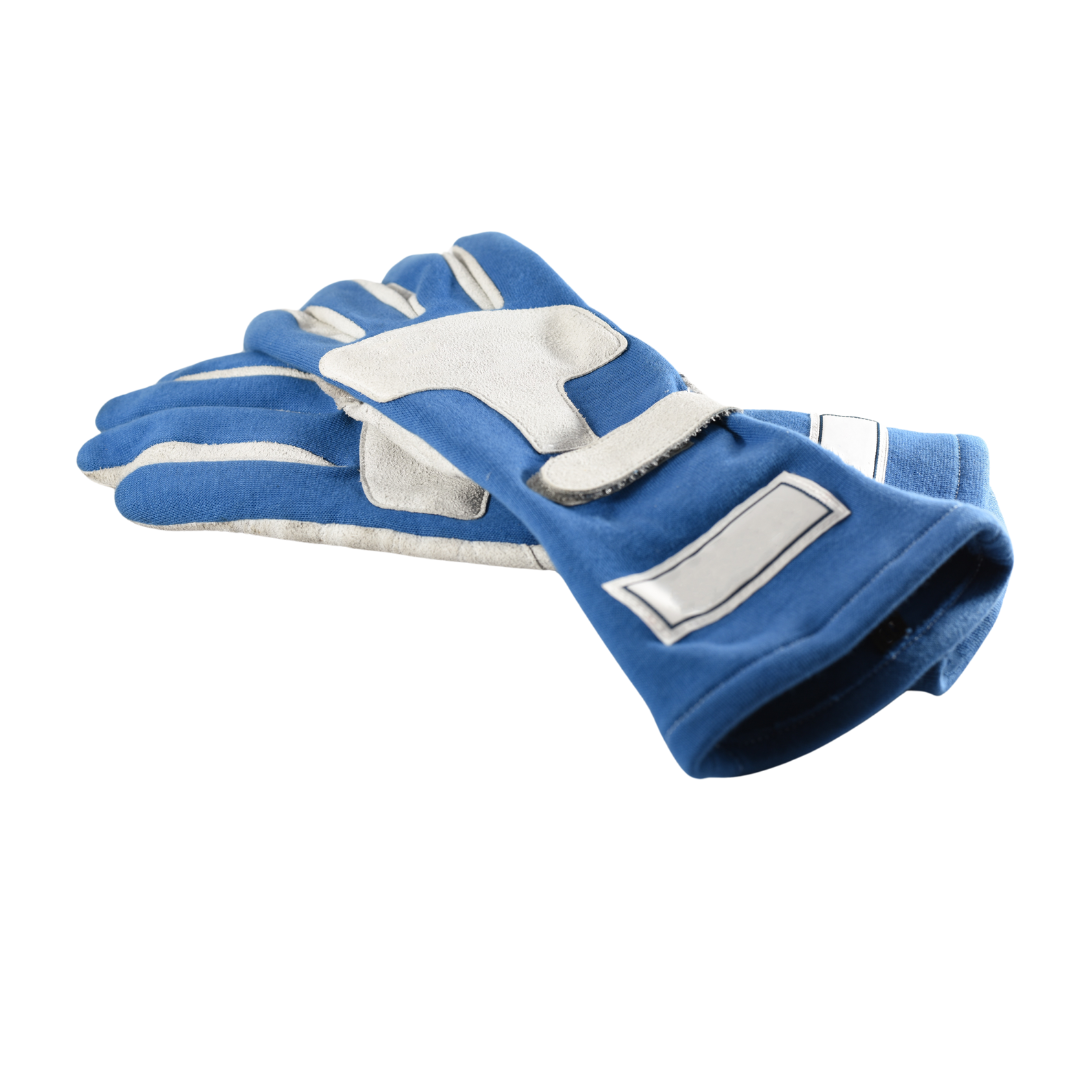 white and blue industrial leather-palm-gloves