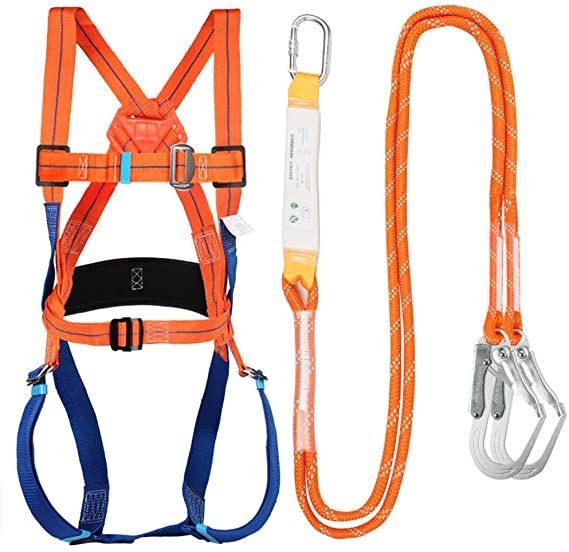 GLOROUSCHU Full Body Safety Harness Tool Fall Protection,OSHA/ANSI Compliant,ASTM F1774certified | INTERNAL Shock Absorbing Lanyard