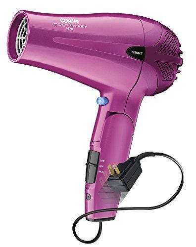 1875 Watt Cord Keeper 2-in-1 Styler/Hair Dryer with Folding Handle; Pink