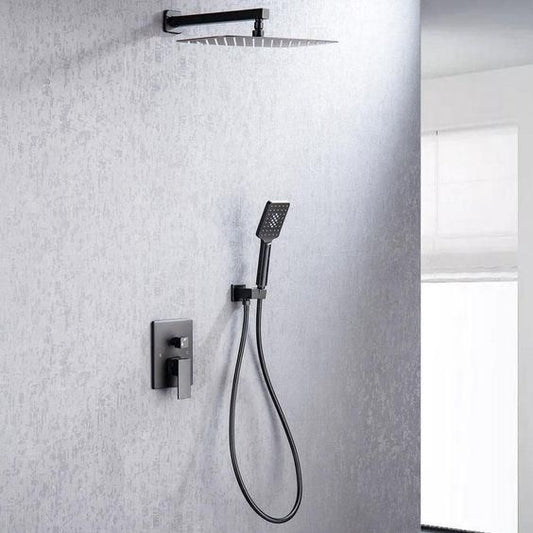 Single Handle 4-Spray Shower Faucet – 2.5 GPM Pressure Balance, Anti-Scald, Matte Black Finish