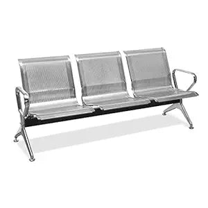 Aashirwad Three (3) Seater Chair Stainless Steel Waiting Area Visitor Reception Chair (Set of 2 Pieces)